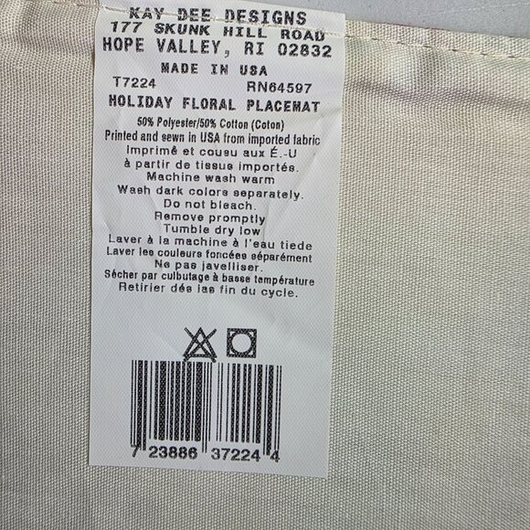 Kay Dee Designs Placemats Holiday Floral Christmas Poinsetta Table Decor - Picture 3 of 5